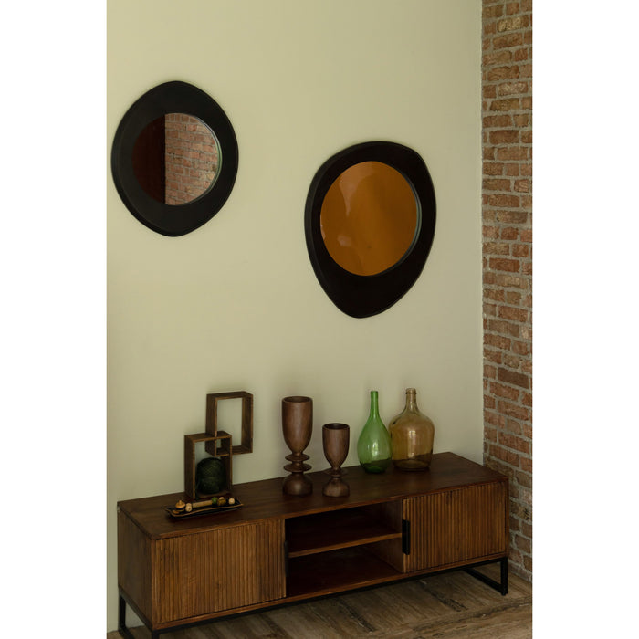 Dutchbone Aren Spiegel| Wandspiegel Organische vorm Zwart S