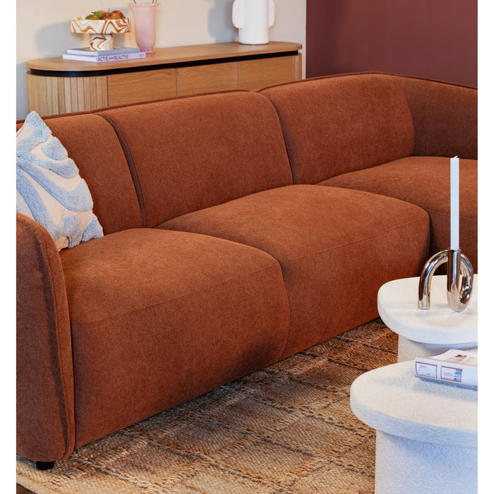 by fonQ Soft Hoekbank met Chaise Longue Rechts - Micro Chenille - Terra