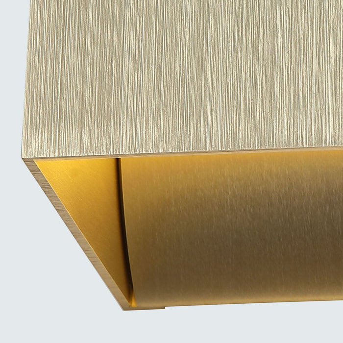 Searchlight Wall Wandlamp Vierkant - H 9,7 cm - Goud