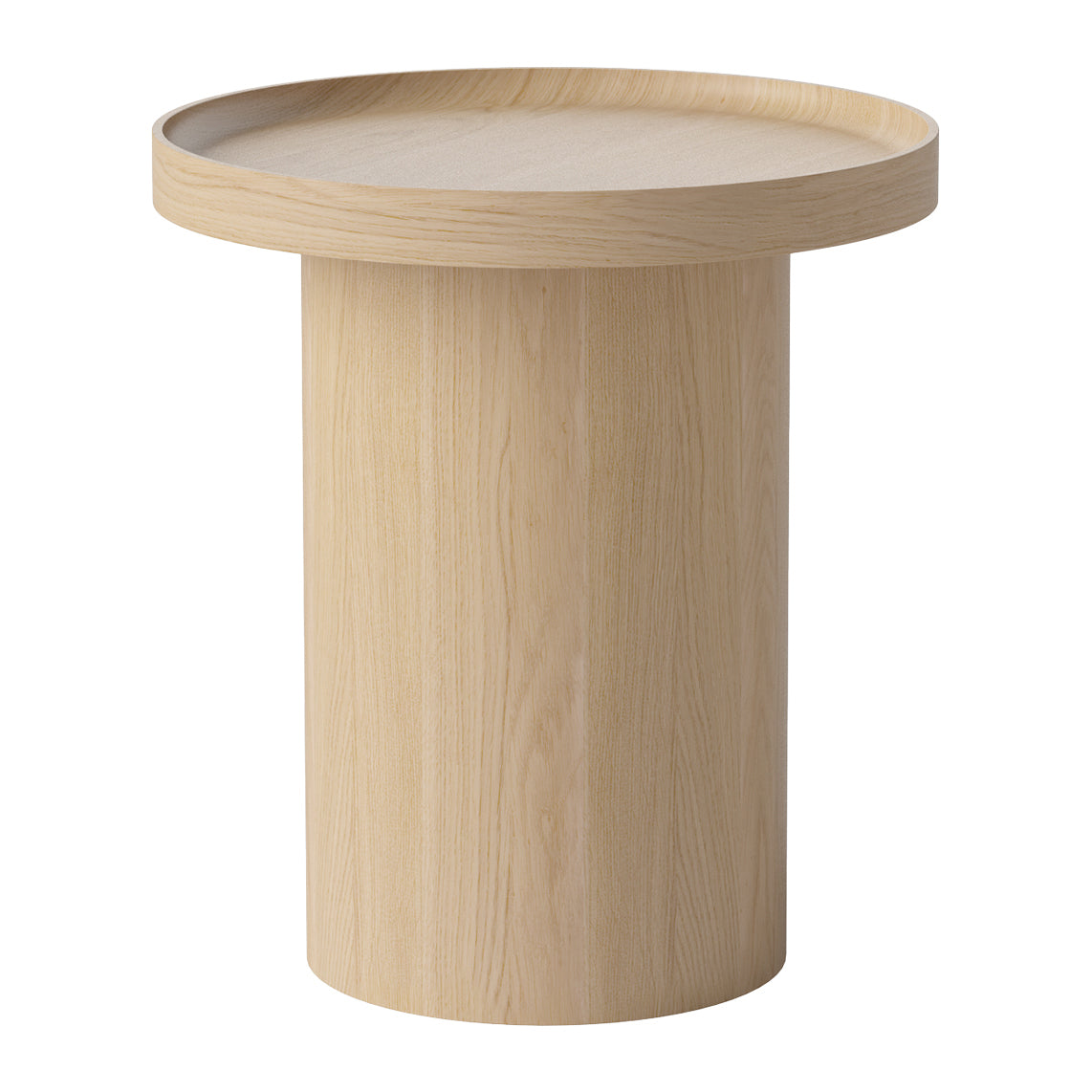 Bolia Plateau Bijzettafel - H 52 x Ø 48 cm - Witgepigmenteerd Gelakt Eiken