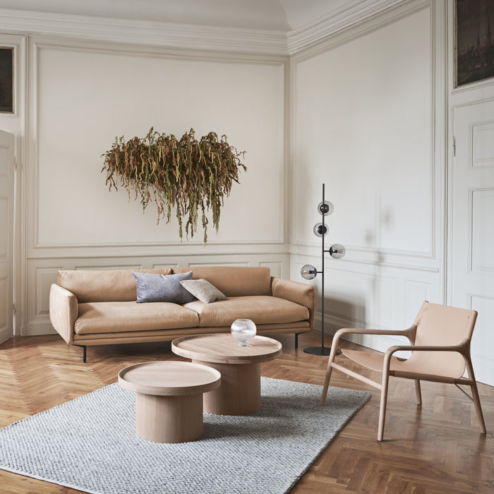 Bolia Plateau Bijzettafel - H 42 x Ø 74 cm - Witgepigmenteerd Gelakt Eiken