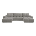 by fonQ Charme U-bank met Slaapfunctie  - Chenille - Grijs
