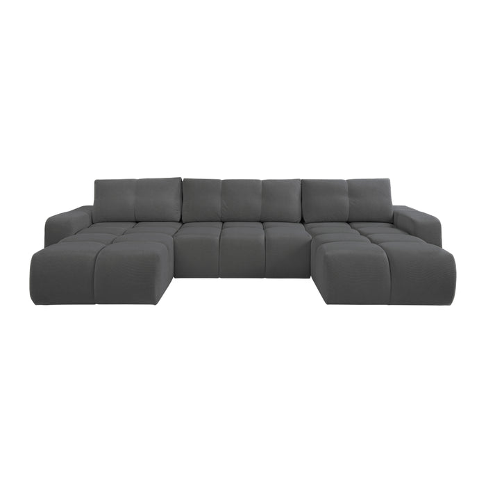 by fonQ Charme U-bank met Slaapfunctie  - Chenille - Antraciet
