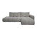 by fonQ Charme Hoekbank Rechts met Slaapfunctie - Weefstof - Grijs