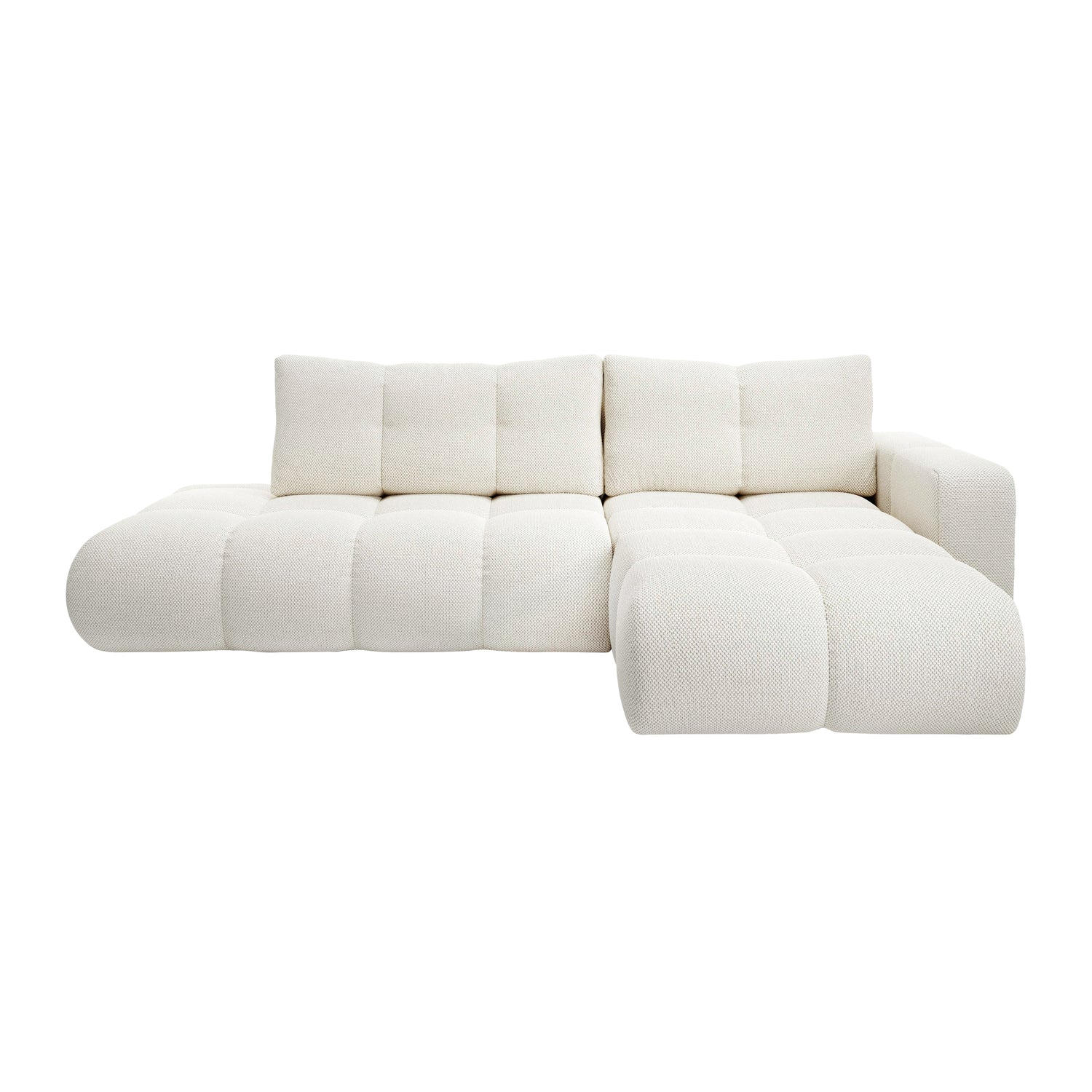 by fonQ Charme Hoekbank Rechts met Slaapfunctie - Weefstof - Ivoor