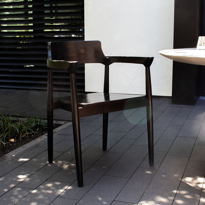 DÉJA Living - Tuinstoel - Zwart Teakhout - Zithoogte 47cm - Hazel - Set van 2