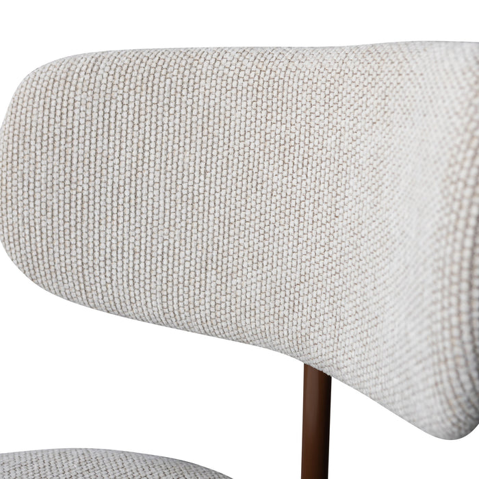 WOOOD Travis Eetkamerstoelen - Polyester - Off White - Set van 2
