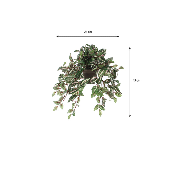 Mica Decorations Tradescantia Kunst Hangplant - H45 x Ø25 cm - Groen