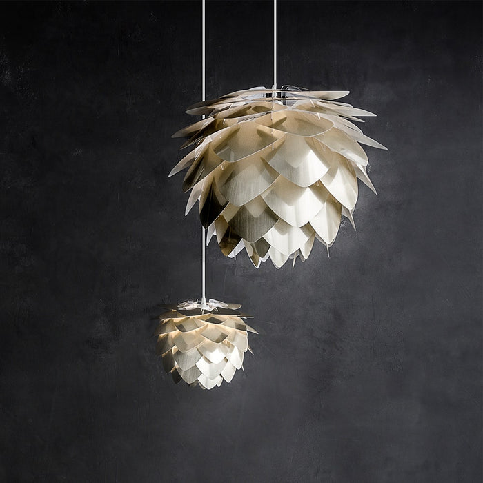 Umage Silvia Medium hanglamp brushed brass - met koordset wit - Ø 50