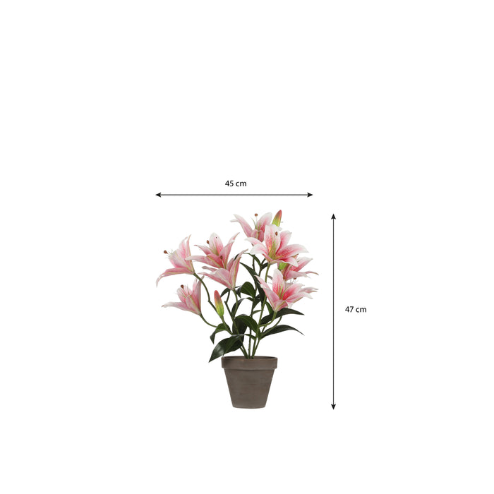 Mica Decorations Tijgerlelie Kunstplant - H47 cm - Roze