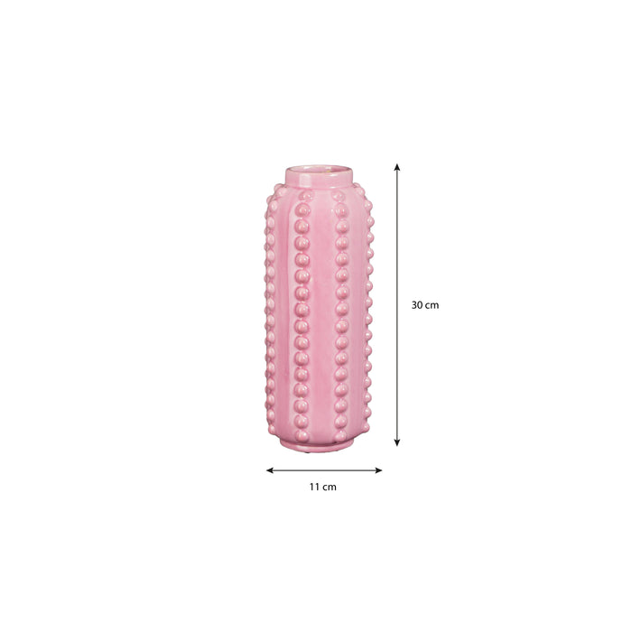 Mica Decorations Boaz Vaas - H30 x Ø11 cm - Keramiek - Roze