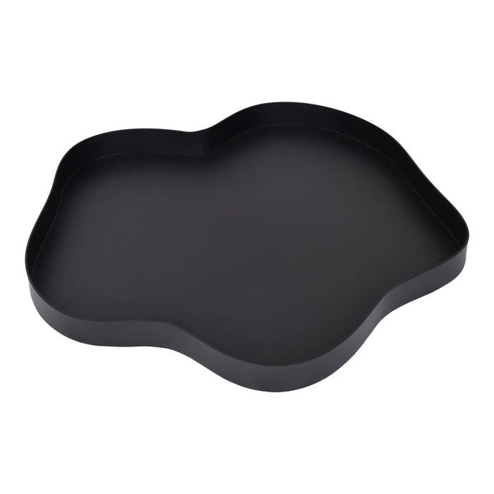 LOFT42 Serva Organisch Metalen Dienblad – Zwart – Ø40 cm