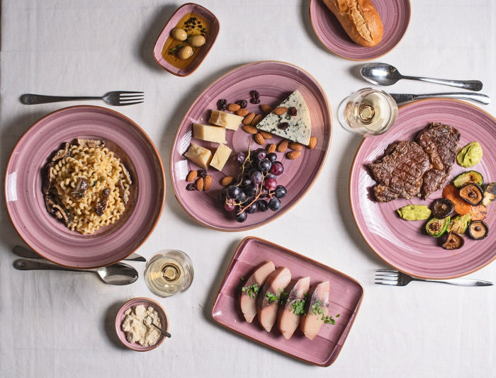 Bonna Gebaksbord - Aura Blackberry - Porselein - 23 cm - set van 6