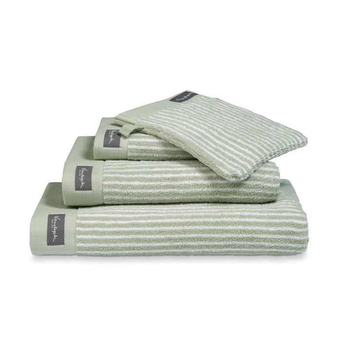 Gastendoek Home Petit Ligne Smoke Green | Groen | Katoen