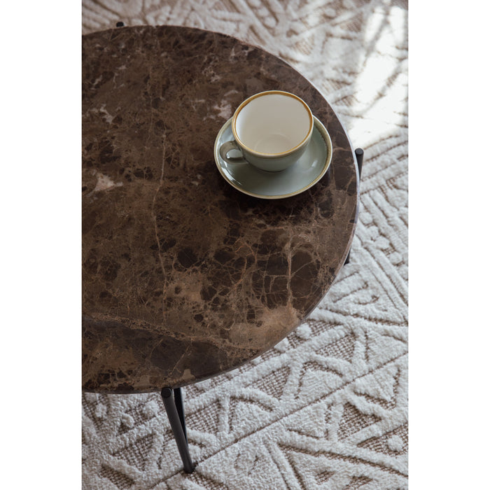 Housecraft Living Tooz bijzettafel Rond 60 cm Marmer Bruin
