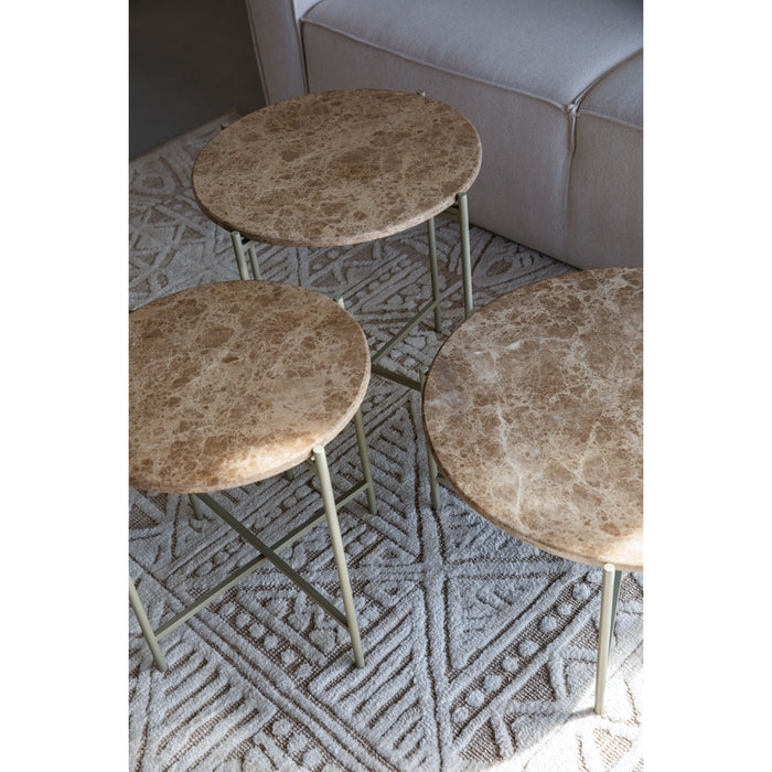 Housecraft Living Tooz bijzettafel Rond 40 cm Marmer Beige