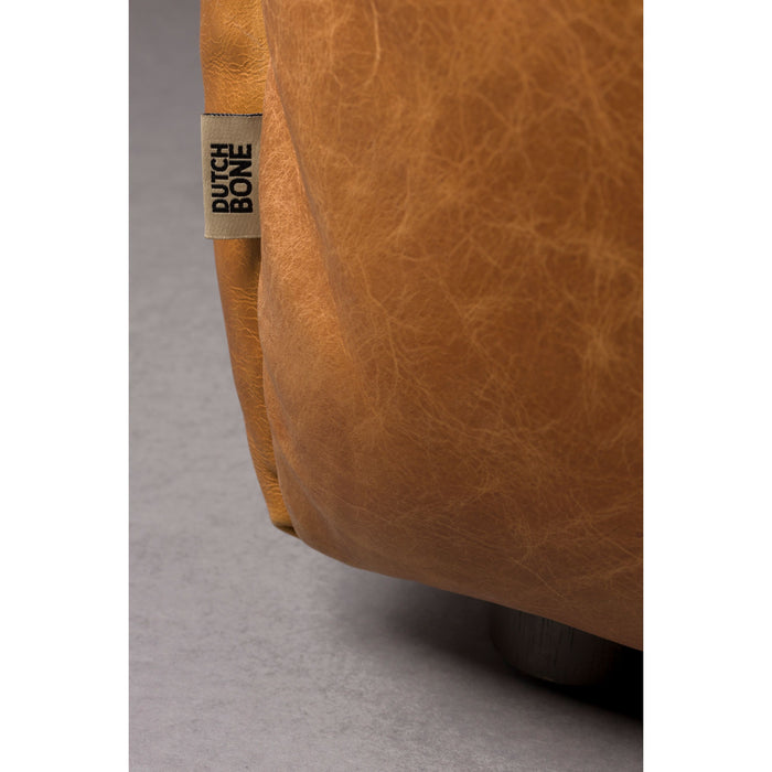 Dutchbone Hackman 3-zitsbank Leer Cognac Bruin