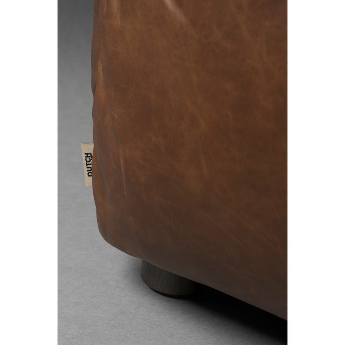 Dutchbone Hackman 3-zitsbank Leer Chocolade Bruin