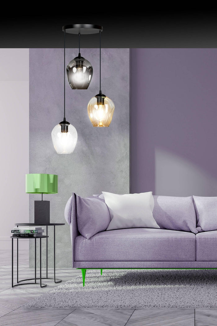 Loft46 3-lichts hanglamp Noah rond