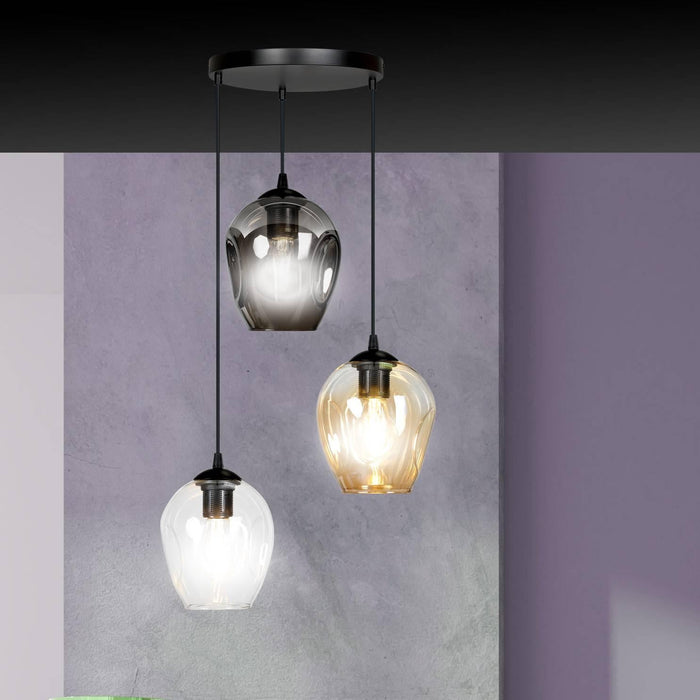 Loft46 3-lichts hanglamp Noah rond