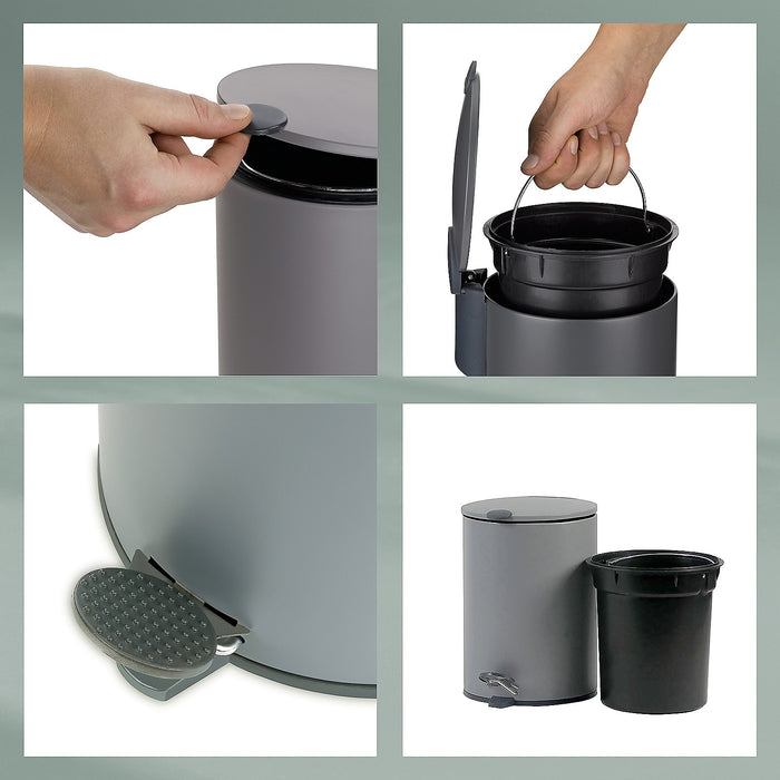 Kela Pedaal Afvalemmer, 5 L, Wit | Mats