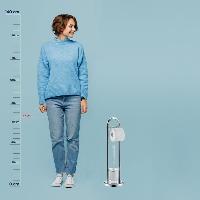 Kela - Fabio Toiletrol en wc-borstel Houder - Zilver - Kela