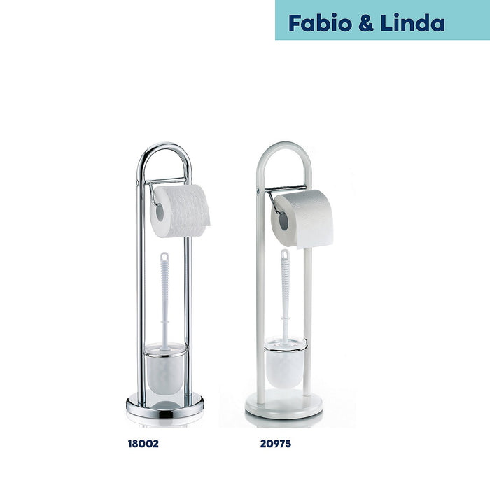 Kela - Fabio Toiletrol en wc-borstel Houder - Zilver - Kela