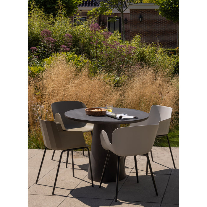 WOOOD Foppe Eetkamerstoelen Outdoor - Pp|Metaal - Mist - Set van 2