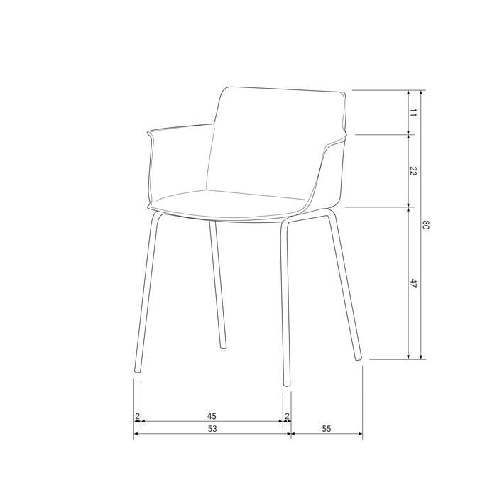 WOOOD Foppe Eetkamerstoelen Outdoor - Pp|Metaal - Mist - Set van 2