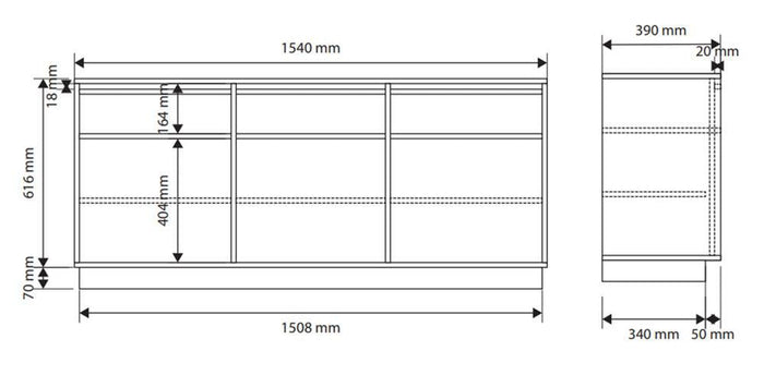 NADUVI Collection TV-meubel Echo 3-deurs