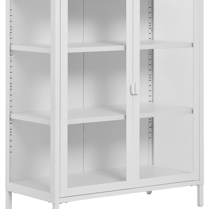House Nordic Brisbane Wit | Glas Vitrinekast H101 cm