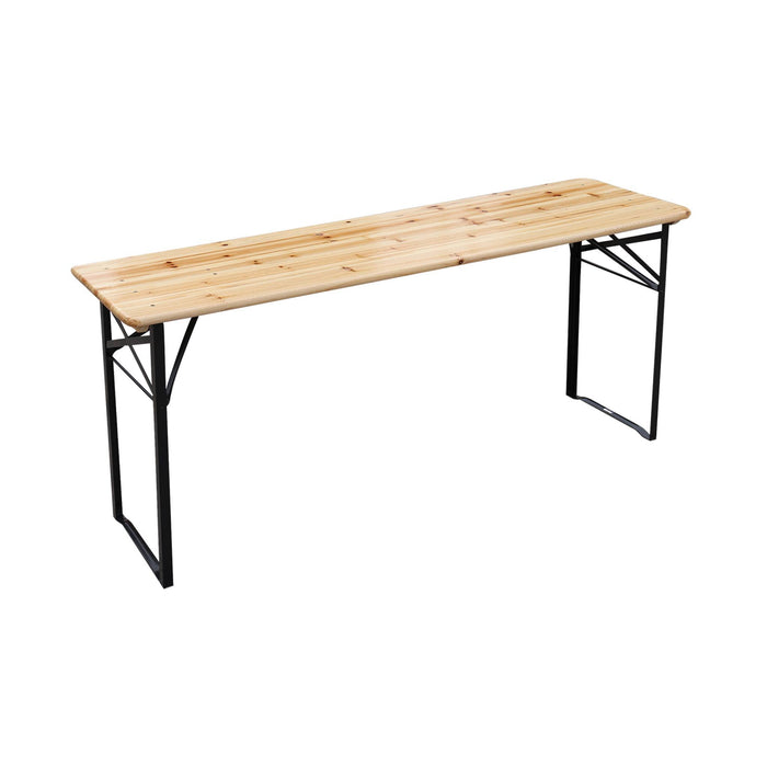 sweeek - Vouwbare tafel van dennenhout met 2 banken (set van 2)