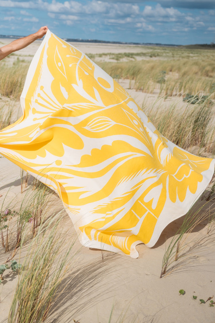noo.ma LINO Cotton Blanket - Yellow Mellow