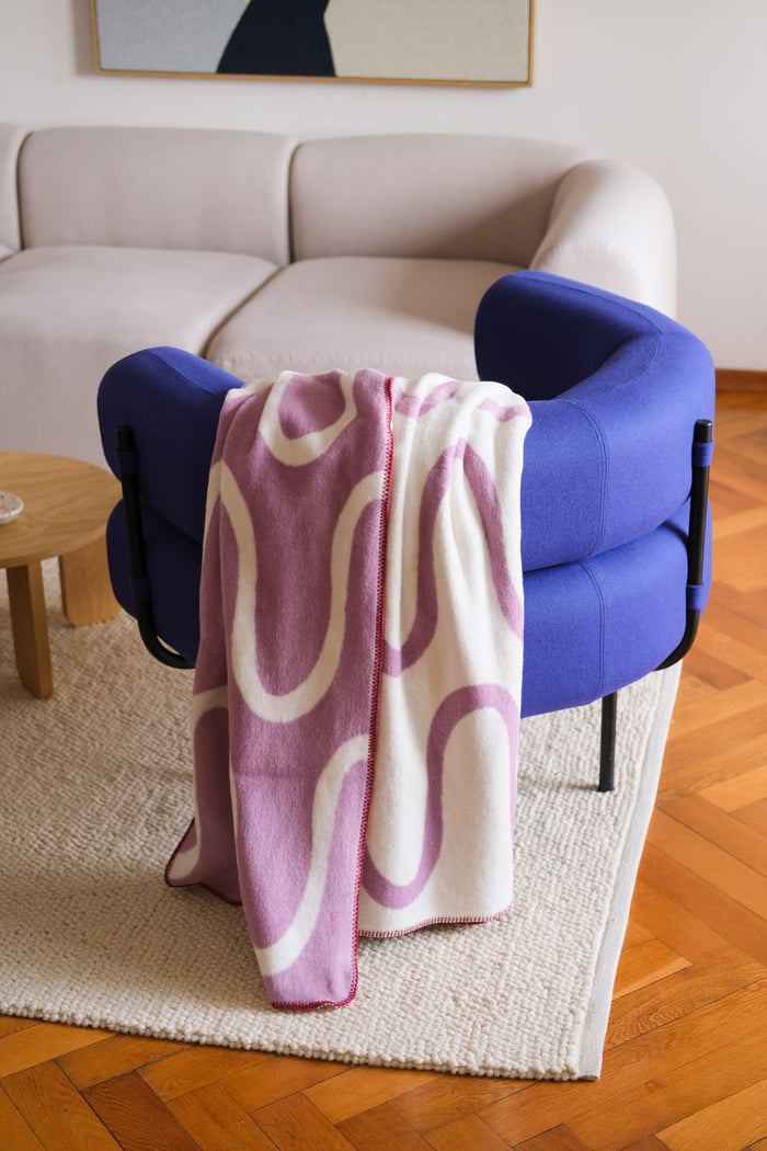 noo.ma SWIRL Katoenen deken - Lilac Fluff