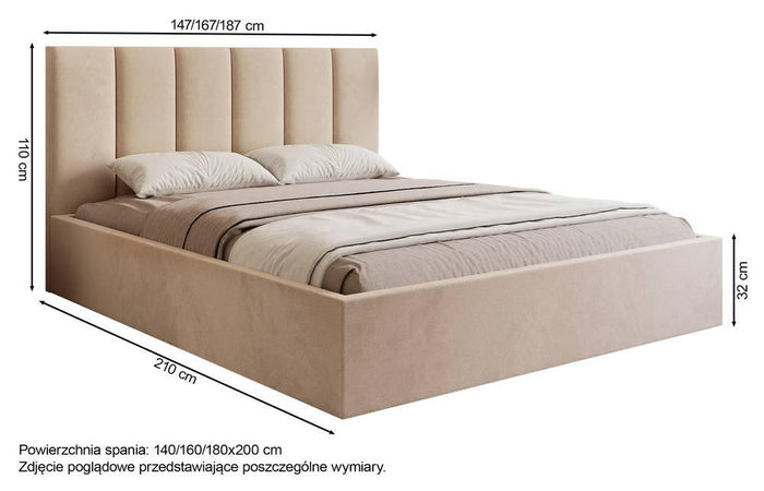NADUVI Collection Bedframe Carolina met opbergvak velvet 140x200