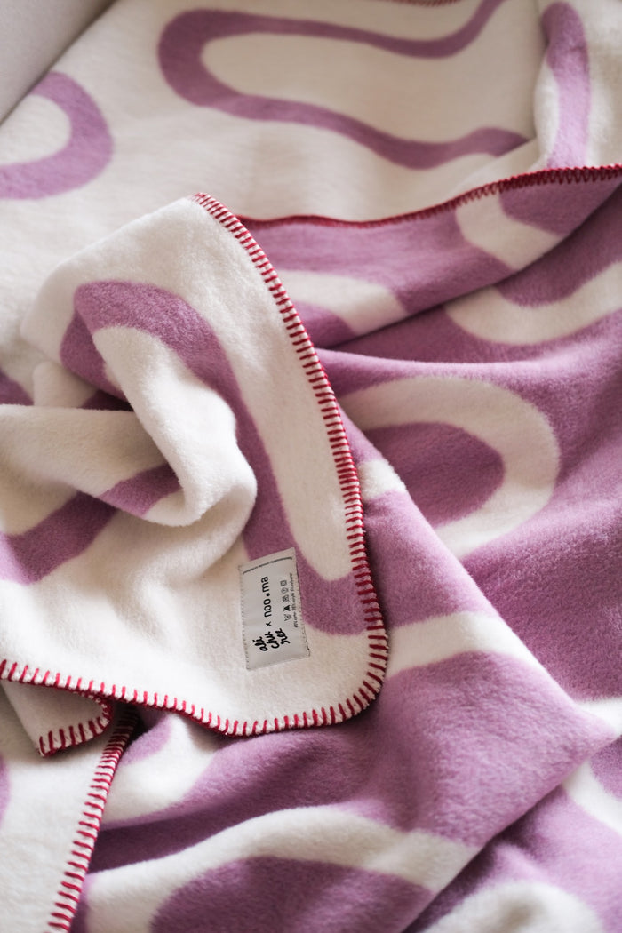 noo.ma SWIRL Katoenen deken - Lilac Fluff