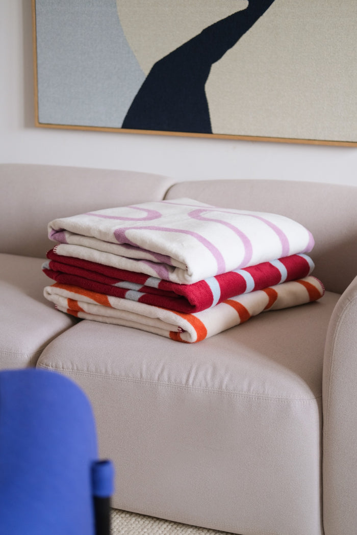 noo.ma SWIRL Katoenen deken - Lilac Fluff