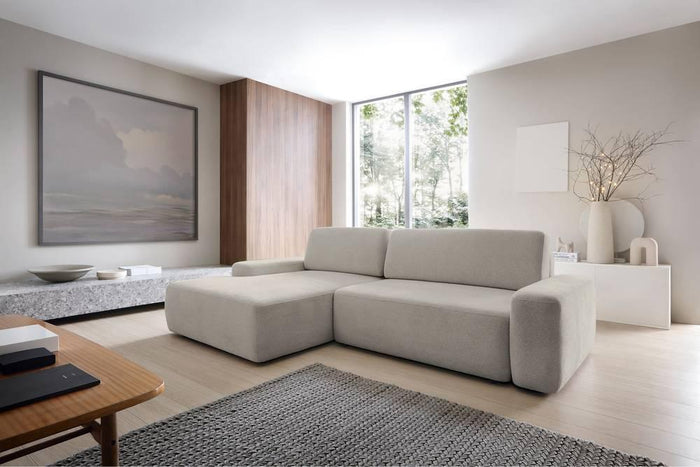 NADUVI Collection Hoekslaapbank Elis links met opbergvak chenille