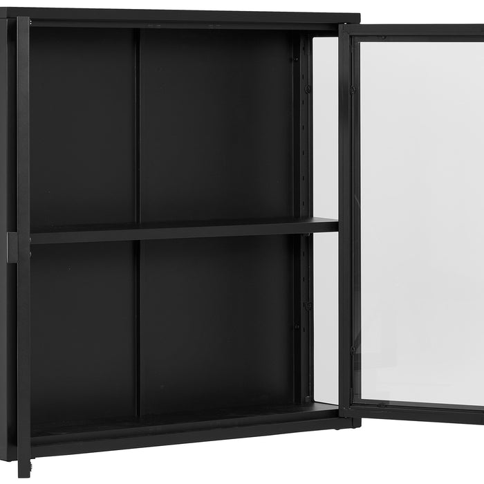 House Nordic Brisbane Zwart | Glas Hangend Wandkast