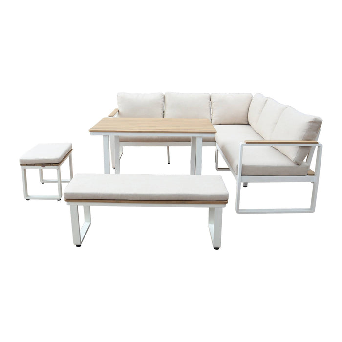 sweeek - Tuinset voor 8 personen van acaciahout en aluminium