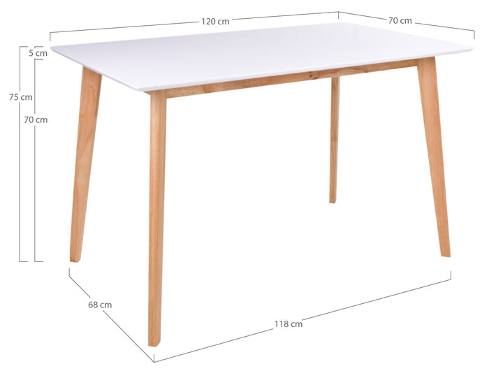 House Nordic Vojens Rechthoekige Eettafel Wit
