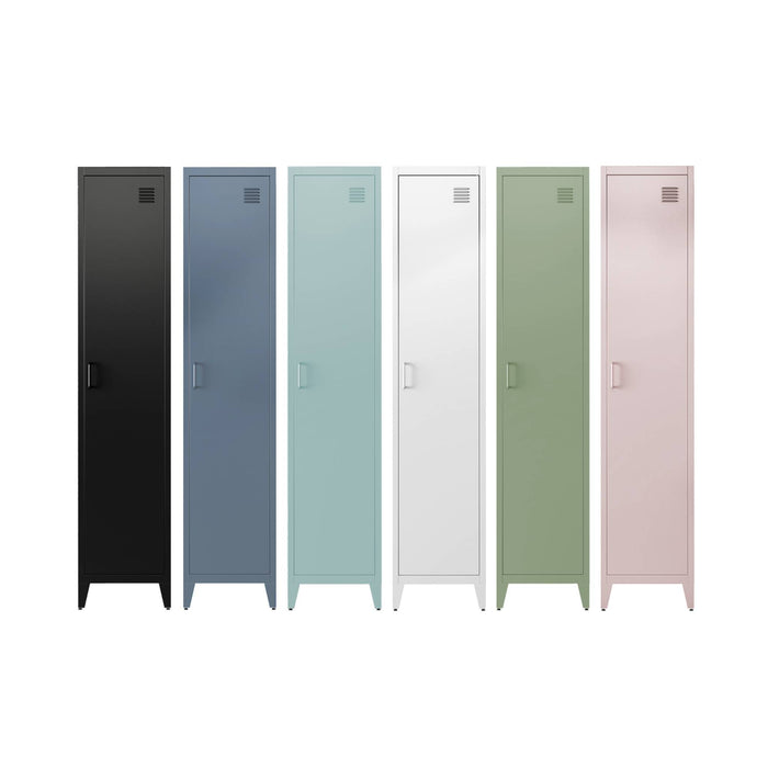 sweeek - Industriële metalen kast 4 vakken 1 deur (set van 3)