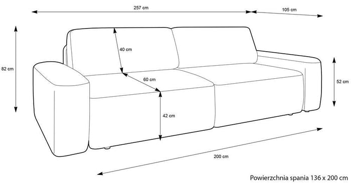 NADUVI Collection 3-zitsbank Elis met opbergvak chenille