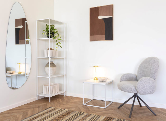 House Nordic Vita Witte Bijzettafel Vierkant