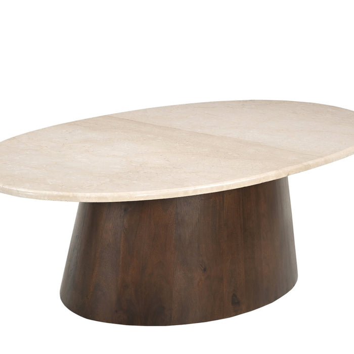 Livingfurn - Salontafel Beige Marmer - 120x65x36cm - Bottecino