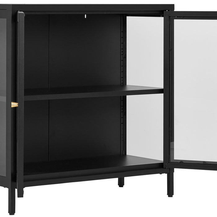 House Nordic Dalby Zwart | Glas Opbergkast 2-Deuren