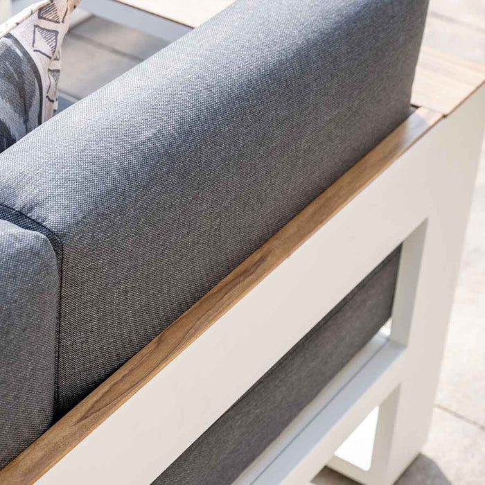 Garden Impressions Plaza loungeset 4-delig wit - teak look