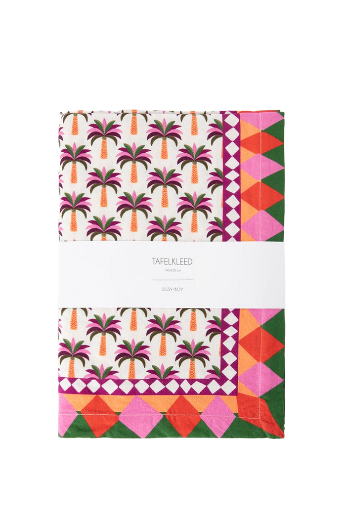 Sissy-Boy Multicolour tafelkleed met palmboom print (140x220 cm)
