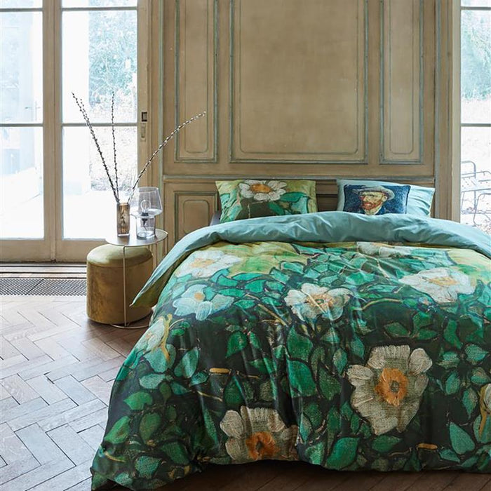 Beddinghouse x Van Gogh Museum Wild Roses Dekbedovertrek 240 x 200|220 cm - Groen