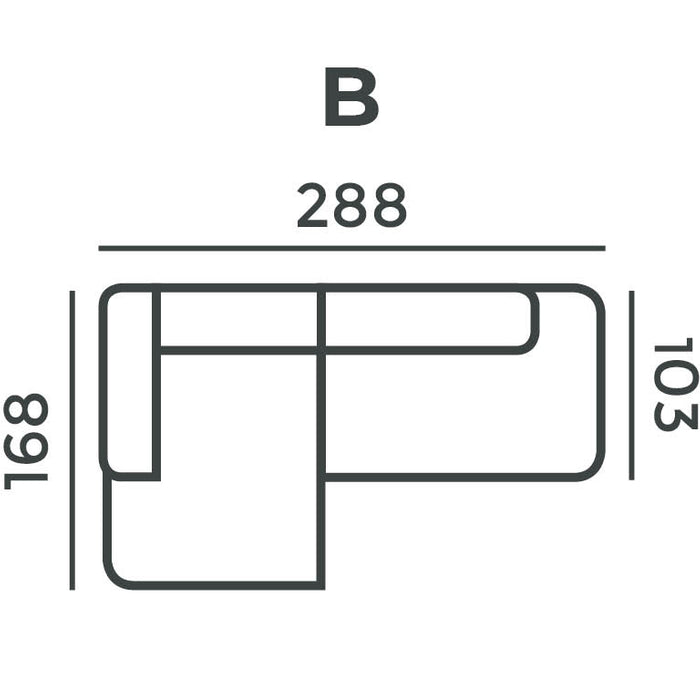 4X6 SOFA X6 modulaire hoekbank B rechts  beige melange - 288 cm